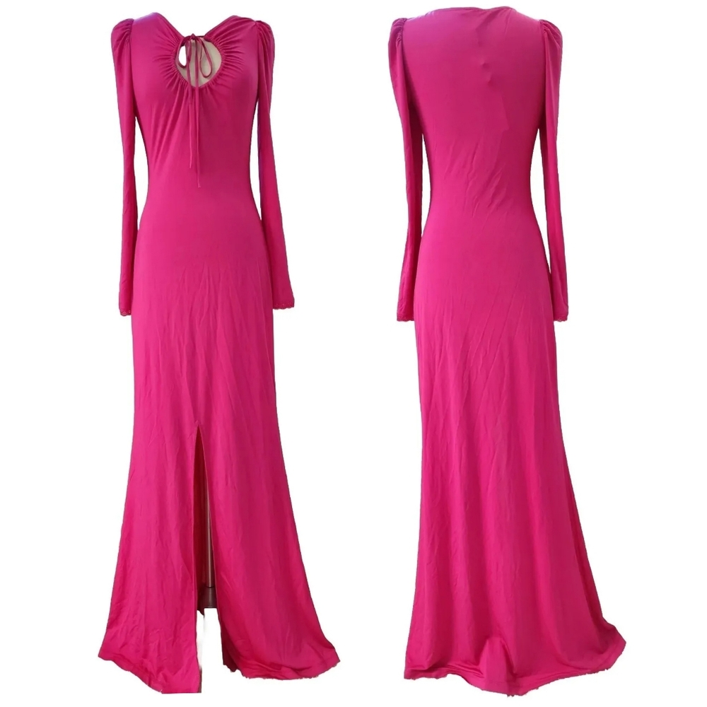 LoveShackFancy Keyhole Bright Pink Maxi Dress Size 4 New With Tags